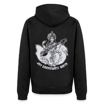 Goddess Saraswati Hindu - Unisex Premium Organic Zip Hoodie - black - Back - Nico (187cm)