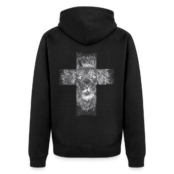 Lion Croix Savane désert Roi Lion - Veste à capuche bio Premium Unisexe - noir - Dos - Nico (187cm)