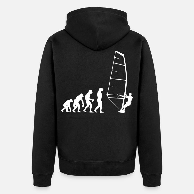 Windsurfer Surf Windsurf Gift Windsurfing - Unisex Premium Organic Zip Hoodie - black