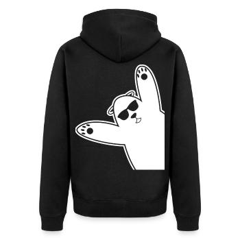 Polar Bear Polar Bears with Sunglasses - Unisex Premium Organic Zip Hoodie - black - Back - Nico (187cm)