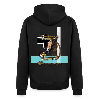 "Bf 109F-4" Africa Corps - Unisex Premium Organic Zip Hoodie - black - Back - Nico (187cm)