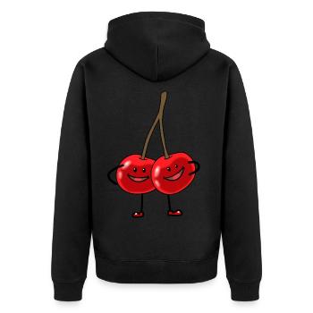 Fruits Fruit Tropical fruits Fruit Fantasy cherries - Unisex Premium Organic Zip Hoodie - black - Back - Nico (187cm)