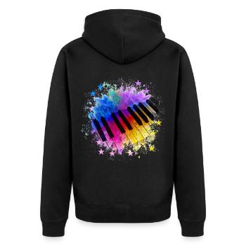 Piano Piano Piano Cadeau Musique Synthétiseur - Veste à capuche bio Premium Unisexe - noir - Dos - Nico (187cm)