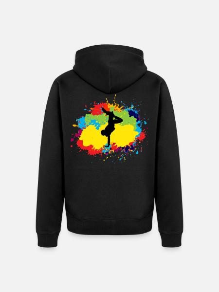 Breakdance Breakdancing Break-dancer Aquarelle - Veste à capuche bio Premium Unisexe - noir