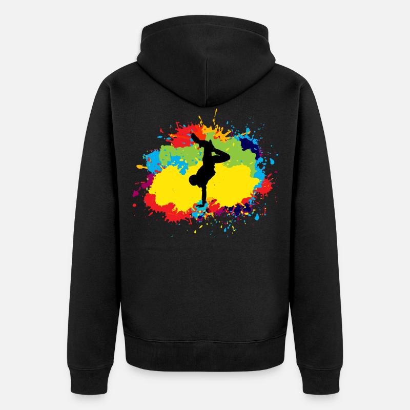 Breakdance Breakdancing Break-dancer Aquarelle - Veste à capuche bio Premium Unisexe - noir