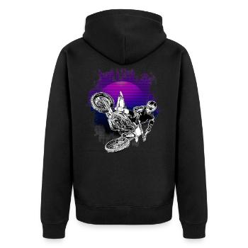 Motocross Design Enduro / Idée cadeau / MX Retro - Veste à capuche bio Premium Unisexe - noir - Dos - Nico (187cm)