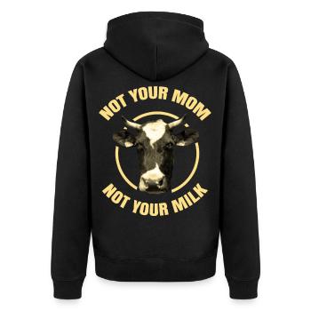Vegan Tshirt Tierrechte Veggie Sprüche Bio Animal - Unisex Premium Bio Zip Hoodie - Schwarz - Hinten - Nico (187cm)