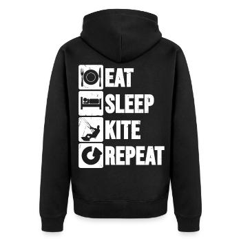 Eat Sleep Kite Repeat kite amusante kitesurf - Veste à capuche bio Premium Unisexe - noir - Dos - Nico (187cm)