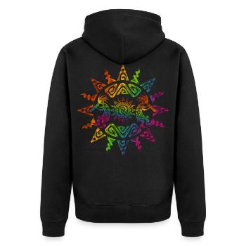 Kokopelli Duo - Sun Ornaments 2 - Veste à capuche bio Premium Unisexe - noir - Dos - Nico (187cm)