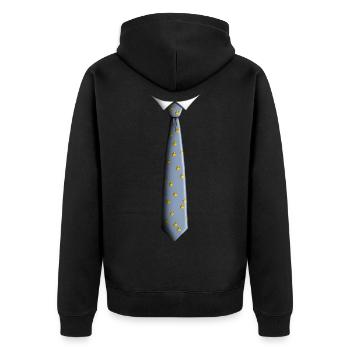 Tie with ducks - Unisex Premium Organic Zip Hoodie - black - Back - Nico (187cm)