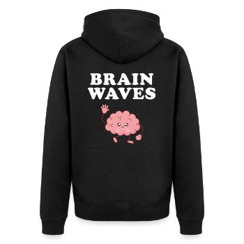 brain waves, neurology brain neuroscience - Unisex Premium Bio Zip Hoodie - Schwarz - Hinten - Nico (187cm)