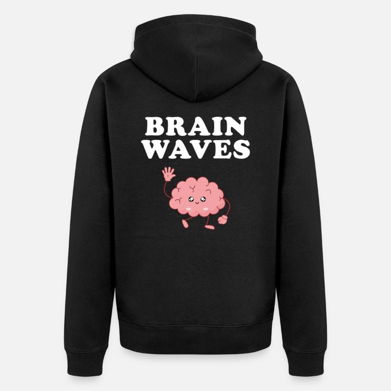 brain waves, neurology brain neuroscience - Unisex Premium Bio Zip Hoodie - Schwarz