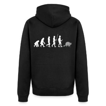 Waschbär Racoon Tier Geschenk Frettchen Marder - Unisex Premium Bio Zip Hoodie - Schwarz - Hinten - Nico (187cm)