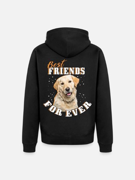 Golden Golden Retriever Dog - Unisex Premium Organic Zip Hoodie - black
