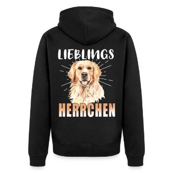 Hund Lieblings Herrchen Lieblingsherrchen Herrchen - Unisex Premium Bio Zip Hoodie - Schwarz - Hinten - Nico (187cm)
