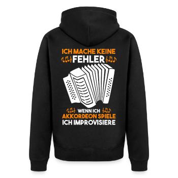 Akkordeon Handklavier Akkordeonspieler - Unisex Premium Bio Zip Hoodie - Schwarz - Hinten - Nico (187cm)