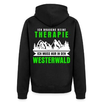 Westerwald Westerwälder Spruch lustig - Unisex Premium Bio Zip Hoodie - Schwarz - Hinten - Nico (187cm)