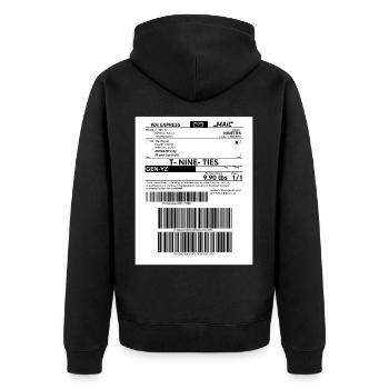 Funny post from the 90s Gen Z Y Years Birthday - Unisex Premium Organic Zip Hoodie - black - Back - Nico (187cm)