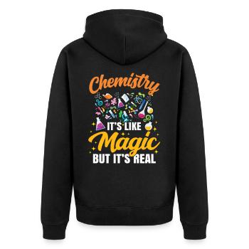 Chimie Cadeau Chimiste Science Molécule Atome - Veste à capuche bio Premium Unisexe - noir - Dos - Nico (187cm)
