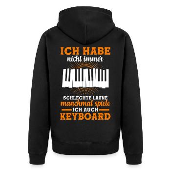 Keyboard Keyboarder Keyboarding Musiker - Unisex Premium Bio Zip Hoodie - Schwarz - Hinten - Nico (187cm)