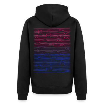 Bi-Pride-Cat Line Flag Bisexual - Unisex Premium Organic Zip Hoodie - black - Back - Nico (187cm)
