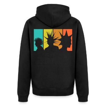 Punker Retro - Veste à capuche bio Premium Unisexe - noir - Dos - Nico (187cm)