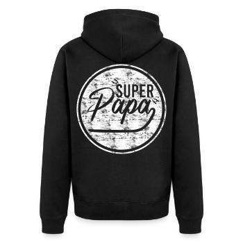 superpapa - Veste à capuche bio Premium Unisexe - noir - Dos - Nico (187cm)