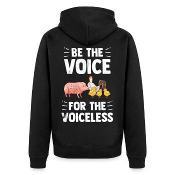 Vegan Tshirt Animal Rights Veggie Sayings Organic Animal - Unisex Premium Organic Zip Hoodie - black - Back - Nico (187cm)