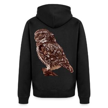 Hiboux motif oiseau Animal animal animal animal - Veste à capuche bio Premium Unisexe - noir - Dos - Nico (187cm)