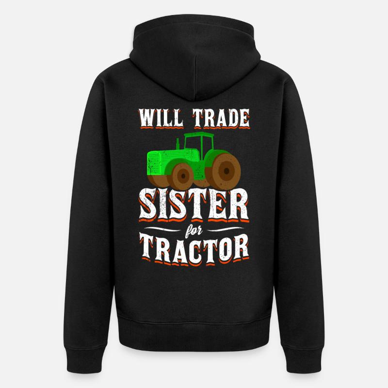 Traktor - Unisex Premium Bio Zip Hoodie - Schwarz