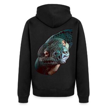 Serpent serpents motif tête d’animal animal - Veste à capuche bio Premium Unisexe - noir - Dos - Nico (187cm)