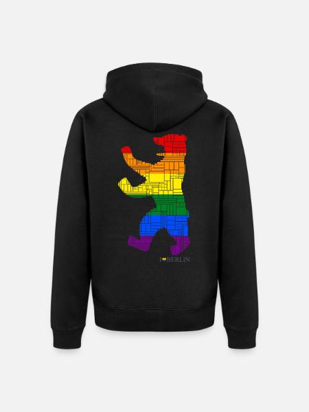 Berlin - Berliner Bär - I Love Berlin - Gay Pride - Unisex Premium Bio Zip Hoodie - Schwarz