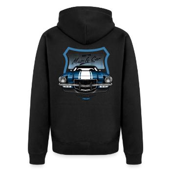 UX Muscle Car - Unisex Premium Organic Zip Hoodie - black - Back - Nico (187cm)