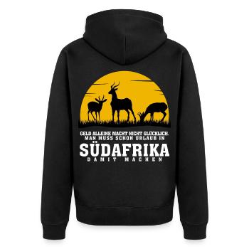 Afrique du Sud Gazelles Coucher de soleil - Veste à capuche bio Premium Unisexe - noir - Dos - Nico (187cm)