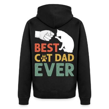 Best Cat Dad Ever, Cat Daddy Gift - Veste à capuche bio Premium Unisexe - noir - Dos - Nico (187cm)