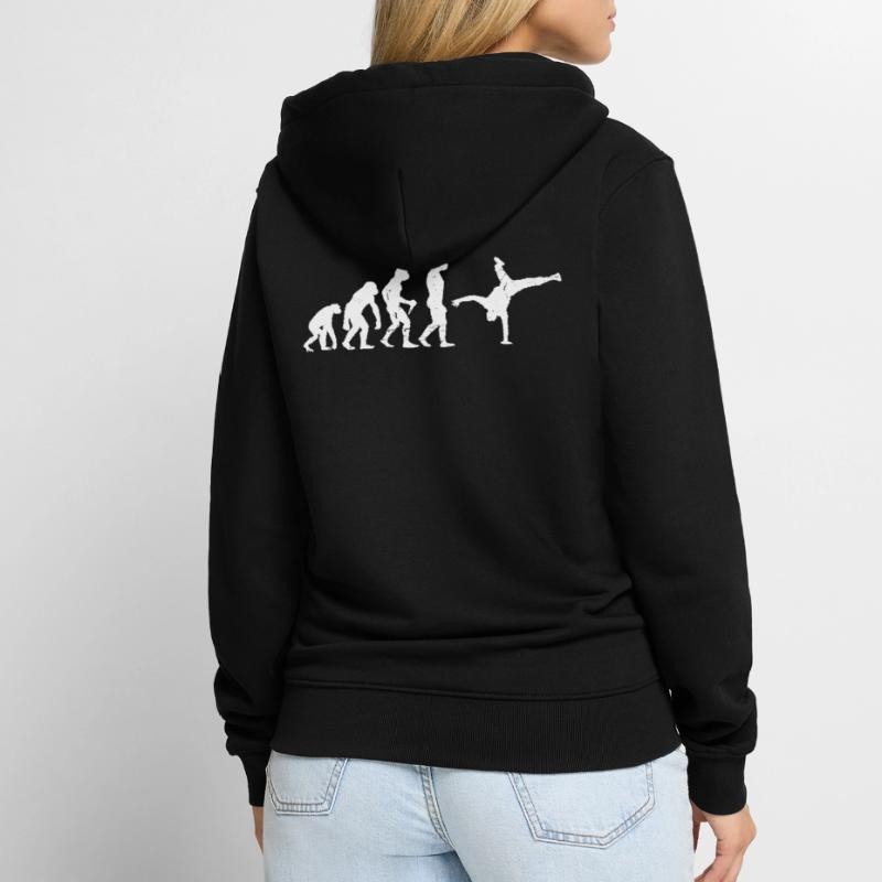 Evolution Breakdance Breakdancer Break Dance Bboy Veste à capuche bio Premium Unisexe