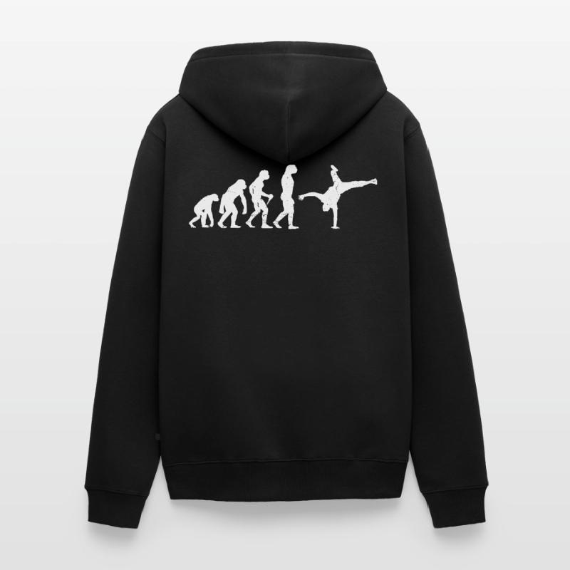 Evolution Breakdance Breakdancer Break Dance Bboy Veste à capuche bio Premium Unisexe