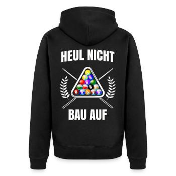 Billard - Unisex Premium Bio Zip Hoodie - Schwarz - Hinten - Nico (187cm)