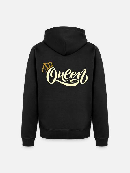 Königin - Unisex Premium Bio Zip Hoodie - Schwarz
