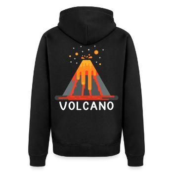 Vulkan Vulkane Vulkanliebhaber Shirt lustig Vulkan - Unisex Premium Bio Zip Hoodie - Schwarz - Hinten - Nico (187cm)