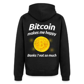 Bitcoin - Veste à capuche bio Premium Unisexe - noir - Dos - Nico (187cm)