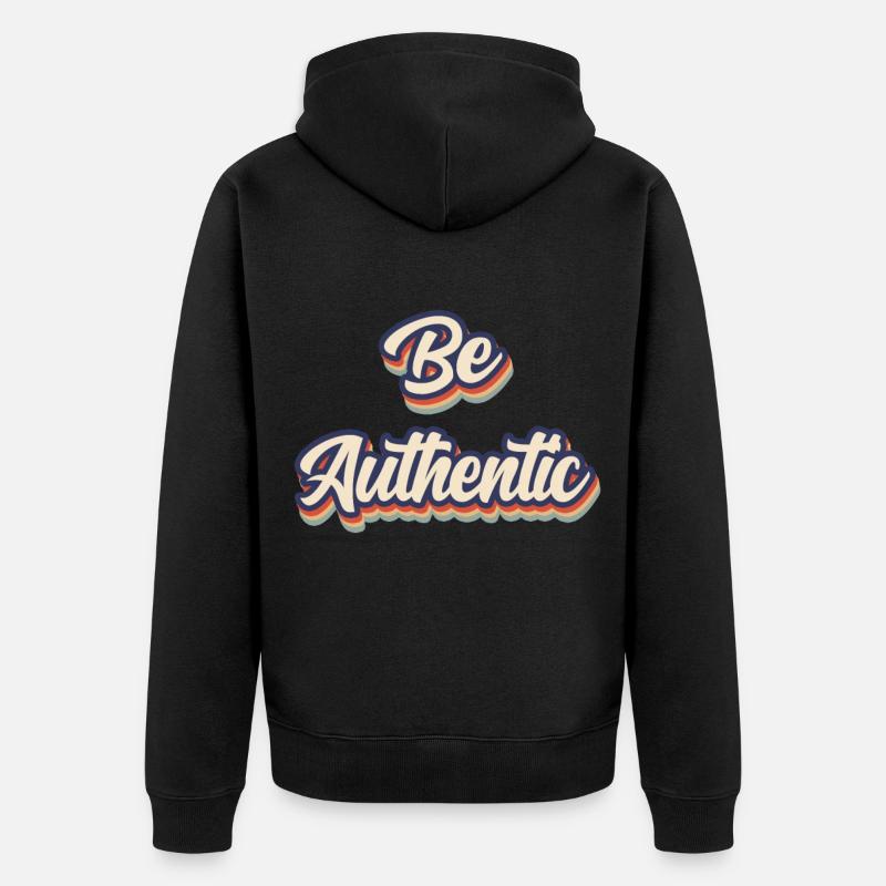 Be Authentic - Unisex Premium Bio Zip Hoodie - Schwarz