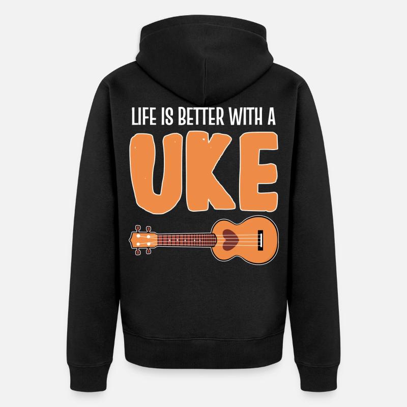 Ukulélé - Veste à capuche bio Premium Unisexe - noir
