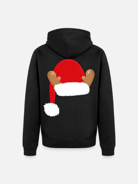 Christmas Nicholas Cap - Unisex Premium Organic Zip Hoodie - black