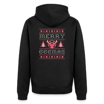 merry christmas krampus anti weihnachten gegen - Unisex Premium Bio Zip Hoodie - Schwarz - Hinten - Nico (187cm)