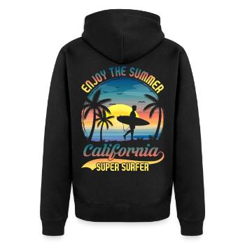 California Surfing - Veste à capuche bio Premium Unisexe - noir - Dos - Nico (187cm)