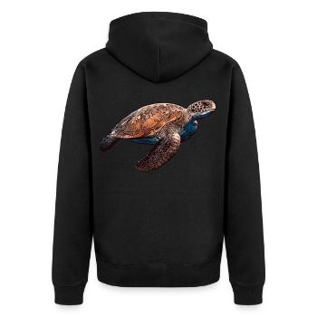 Tortue motif animal animal motif animal - Veste à capuche bio Premium Unisexe - noir - Dos - Nico (187cm)