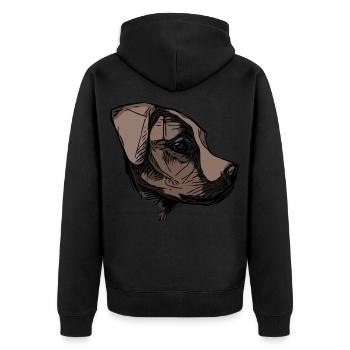 Dachshund dogs dog motif dog animal face animal - Unisex Premium Organic Zip Hoodie - black - Back - Nico (187cm)