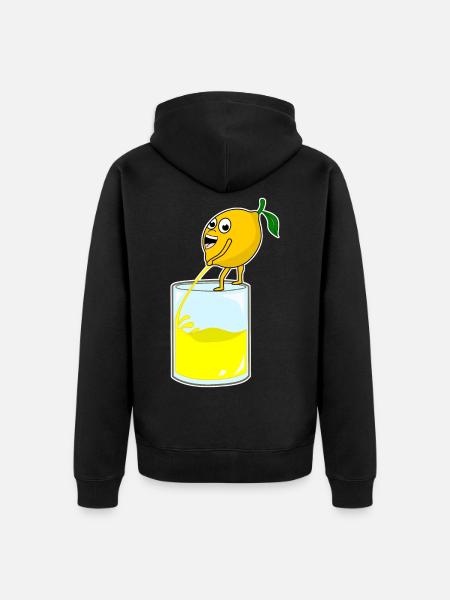 Lemon pees - Unisex Premium Organic Zip Hoodie - black