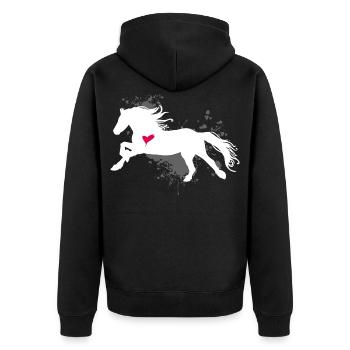 Riding Free Time Gift Rider - Unisex Premium Organic Zip Hoodie - black - Back - Nico (187cm)